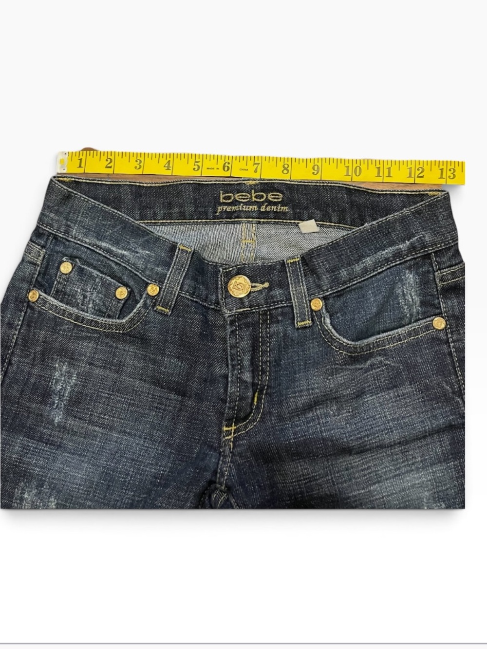 Vintage Y2K Bebe Premium Denim Low Rise Flare Jeans Size 25 Made in USA - Picture 3 of 14